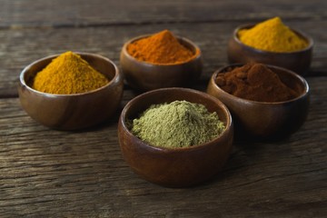 Various type spices in bowl