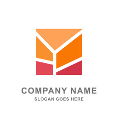 Autumn Fall Season Geometric Square Logo Vector Icon