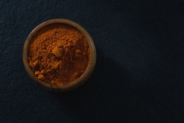 Chili powder spices in bowl