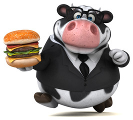 Naklejka premium Fun cow - 3D Illustration