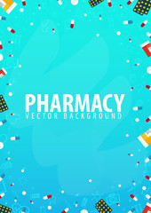 Fototapeta na wymiar Pharmacy. Medical background. Health care. Vector medicine illustration.
