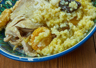 Tunisian Dried Fruit, Chicken Pilaf