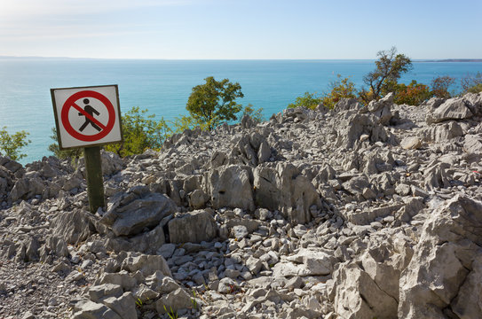 Sign on the Rilke Trail near Trieste, Italy