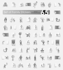 Set of family stickers