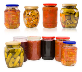 homemade pickles and preserves - set