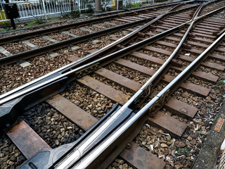 Fototapeta premium 線路、切り替え、ポイント、レール。