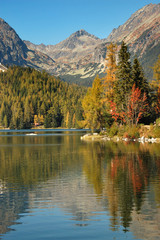 Szczyrbskie Jezioro widok na Szczyrbski Szczyt