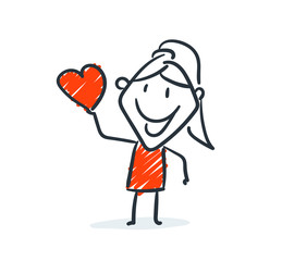 Strichfiguren - Frauchen: Herz, Liebe, Date. (23)