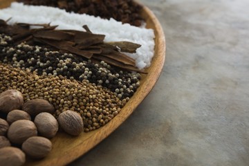 Various spices in plate