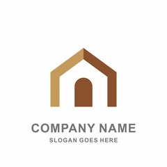 Simple Wood House Architecture Interior Construction Real Estate Business Company Stock Vector Logo Design Template