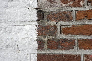 White and red brick wall