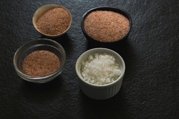Various salts in bowl