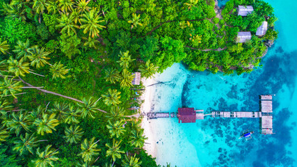 Aerial view of Raja Ampat island, West Papua, Indonesia.