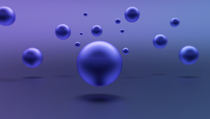 Abstract Futuristic Background. 3d Rendering Backdrop with Spheres