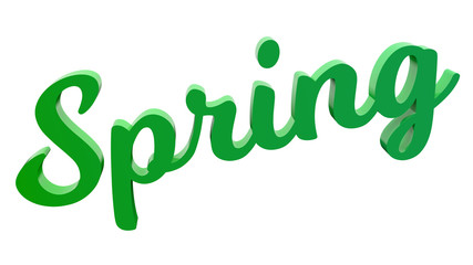 Fototapeta premium Spring Calligraphic 3D Rendered Text Illustration Colored With RGB Rainbow Gradient, Isolated On White Background 