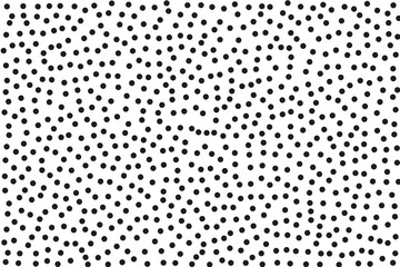 Background with irregular, chaotic dots, points, circle. Abstract monochrome pattern. Memphis style Random halftone. Pointillism