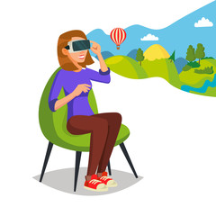 Virtual Reality Helmet, Glasses Vector. Innovation Play Device Glasses. Digital Entertainment Concept. Flat Cartoon Illustration