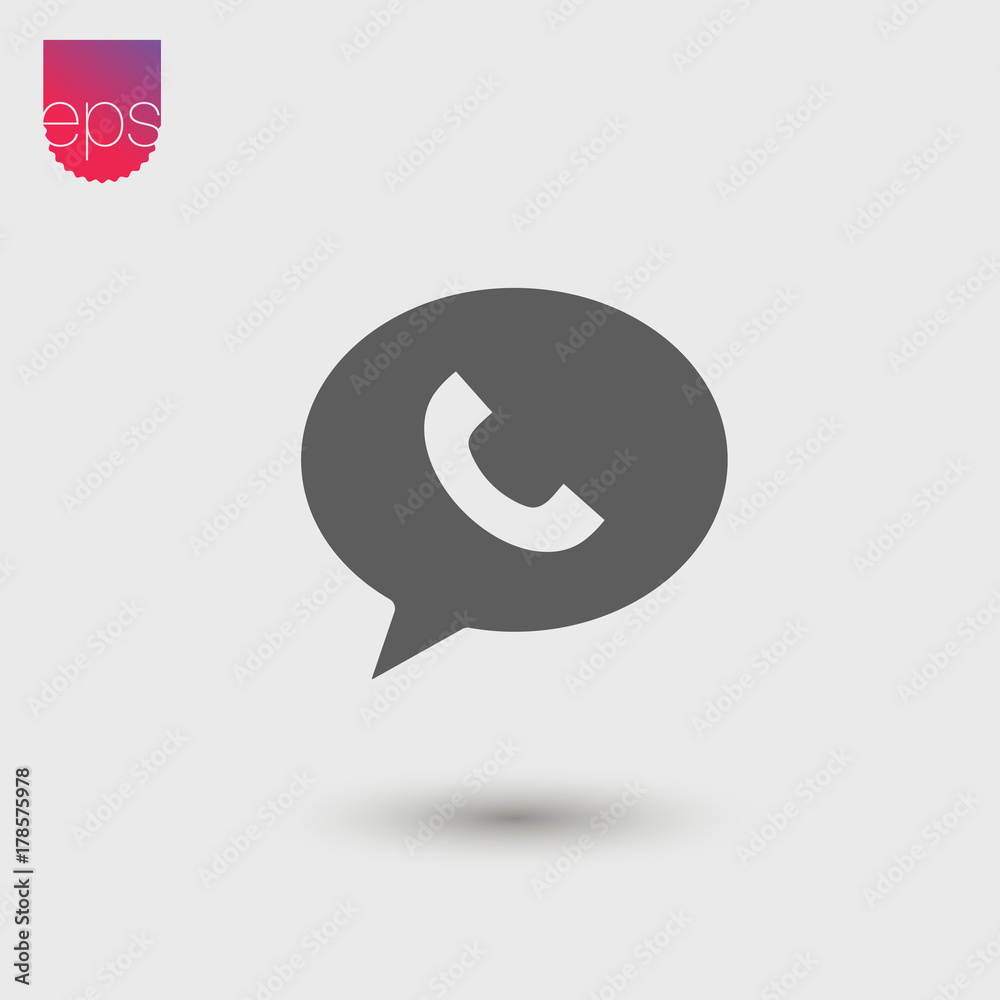 Poster Chat simple Vector Icon. Vector emblem isolated on grey background. Vector pictogram clipart