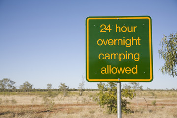 Obraz premium Australia Northern Territory Free Camping Sign