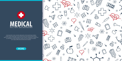 Medical banner and background. Health care. Vector medicine illustration.