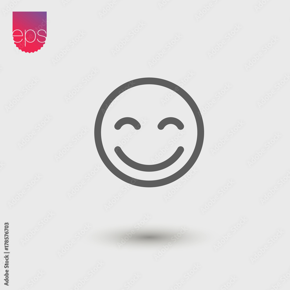 Poster Smiling Face Simple Vector Icon. Vector Emblem. Vector Pictogram Clipart