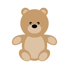Vector Valentine's Day Teddy Bear. Toy plush bear cute for babies and children. Happy small bear cartoonish.