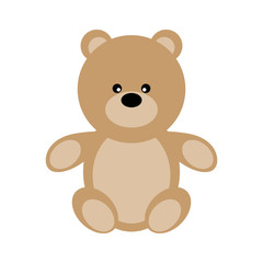 Vector Valentine's Day Teddy Bear. Toy plush bear cute for babies and children. Happy small bear cartoonish.