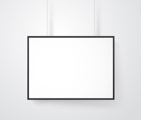 Blank white frame on the wall vector mockup. Ready for a content