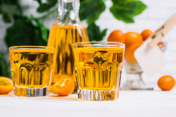 Transparent orange drink