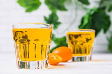 Transparent orange drink