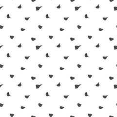 Vector endless seamless pattern dark gray ink spots hand painted on a white background in simple minimalist style.