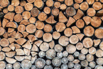 Texture of stored wood.