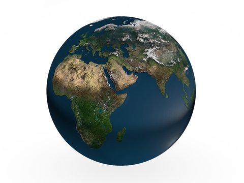 Earth without clouds 3d rendering