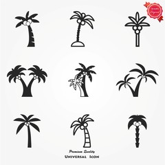 palm tree icon set