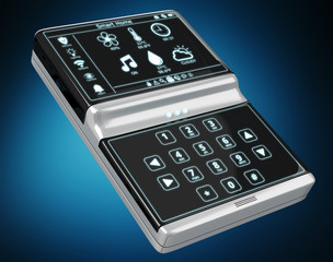 Smarthome remote device isolated 3D rendering