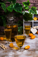 Transparent orange drink