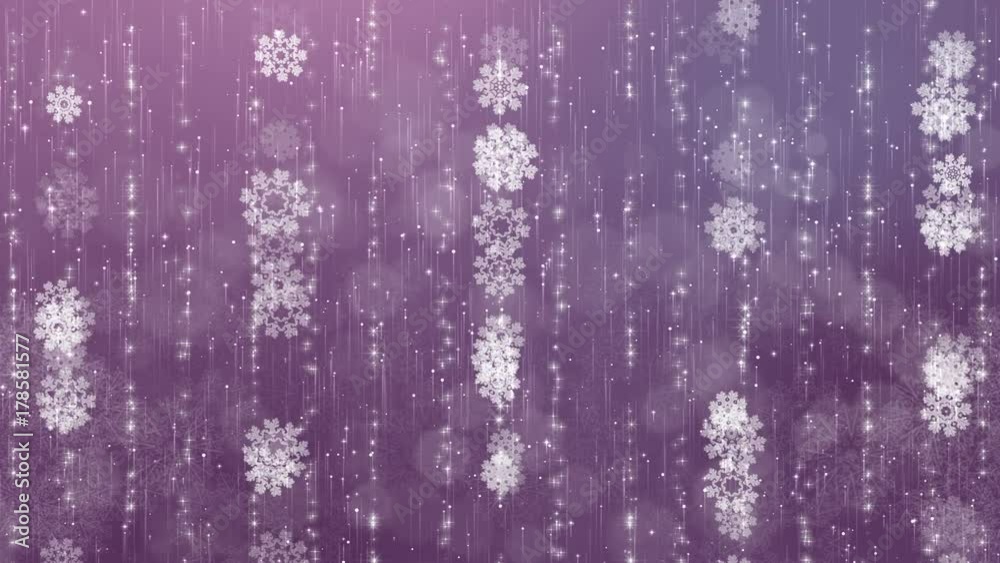 Wall mural snowflakes background. the circles are slowly flying. computer generated seamless loop abstract anim