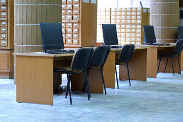 Lobby area in the library.
