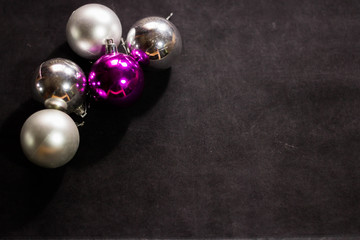 silver and purple balls for the Christmas tree