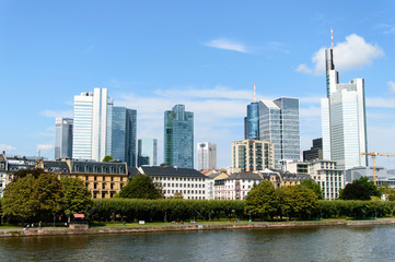 Panorama of financial metropolis in Frankfurt, Germany
