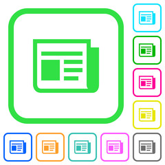 News vivid colored flat icons icons