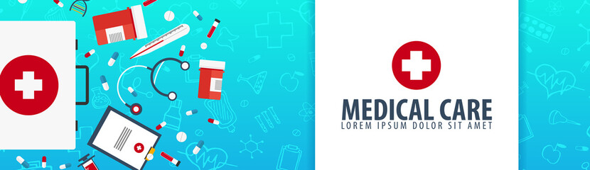 Medical banner. Health care. Vector medicine illustration.
