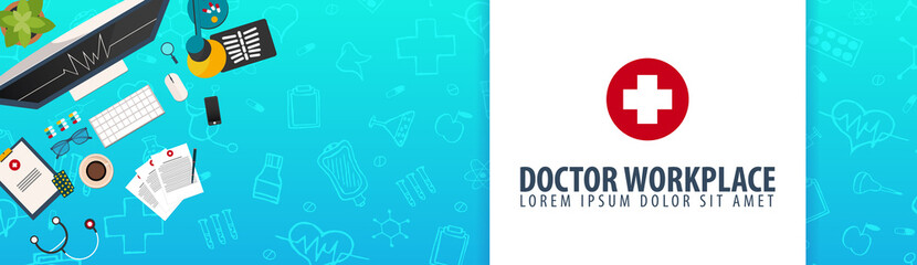 Medical banner. Health care. Vector medicine illustration.