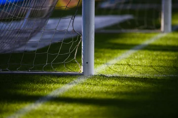 Torpfosten / Tornetz / Fussballtor im Stadion © Marcel Paschertz