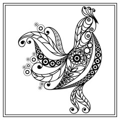 Graphic illustration with a fiery cock 50