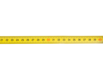 Tape measure on white background