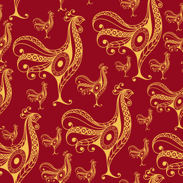 Seamless pattern with lace cock 25