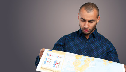 African american man with a map