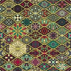 Seamless pattern. Vintage decorative elements. Hand drawn background. Islam, Arabic, Indian, ottoman motifs. Perfect for printing on fabric or paper.