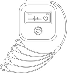 Daily monitoring of ECG. Holter for daily use. The device monitors the bleeding of the heart. And can prevent a heart attack.